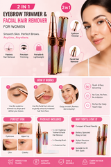 2 in 1 Eyebrow Trimmer &amp; Facial Hair Remover for Women