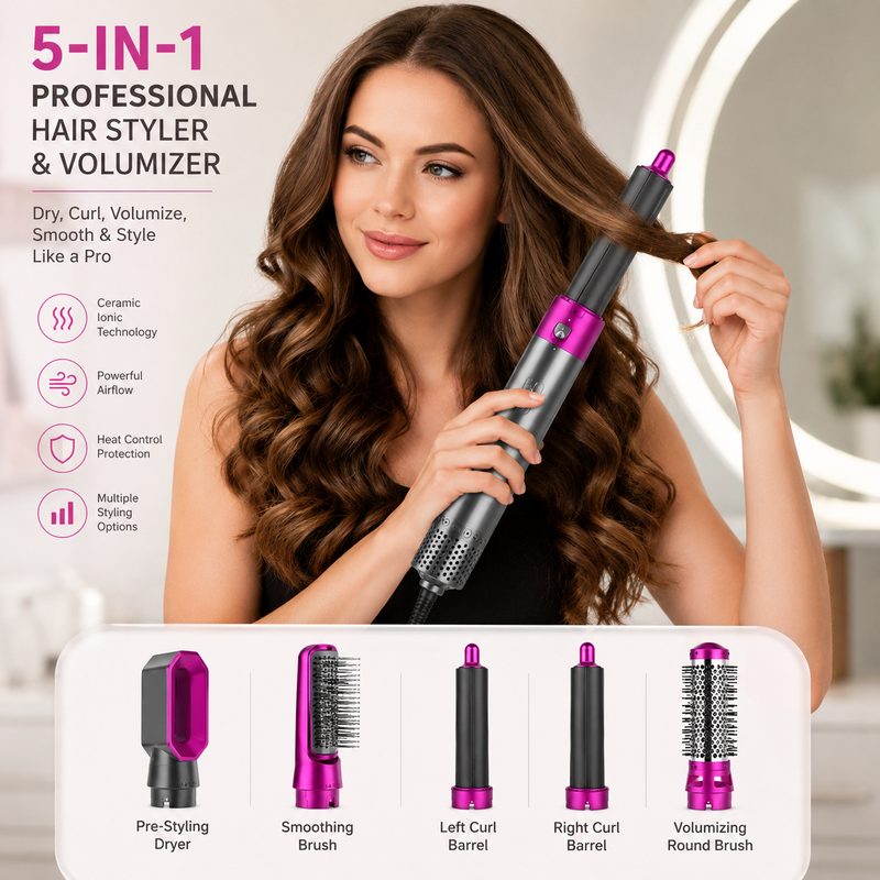 5-in-1 Professional Hair Styler & Volumizer